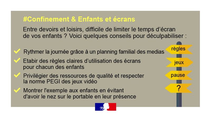 image confinement et enfants et ecrans