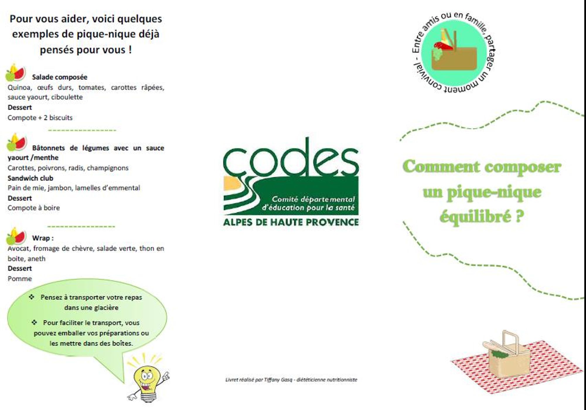 image comment composer un pique nique equilibre