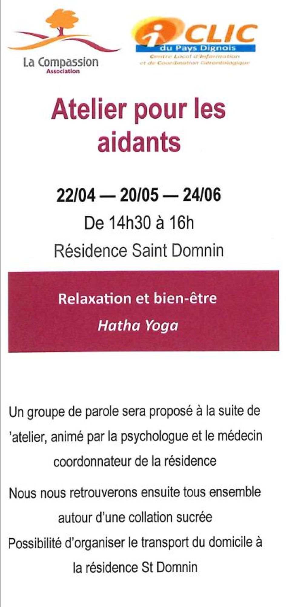 image flyer atelier des aidants page 1