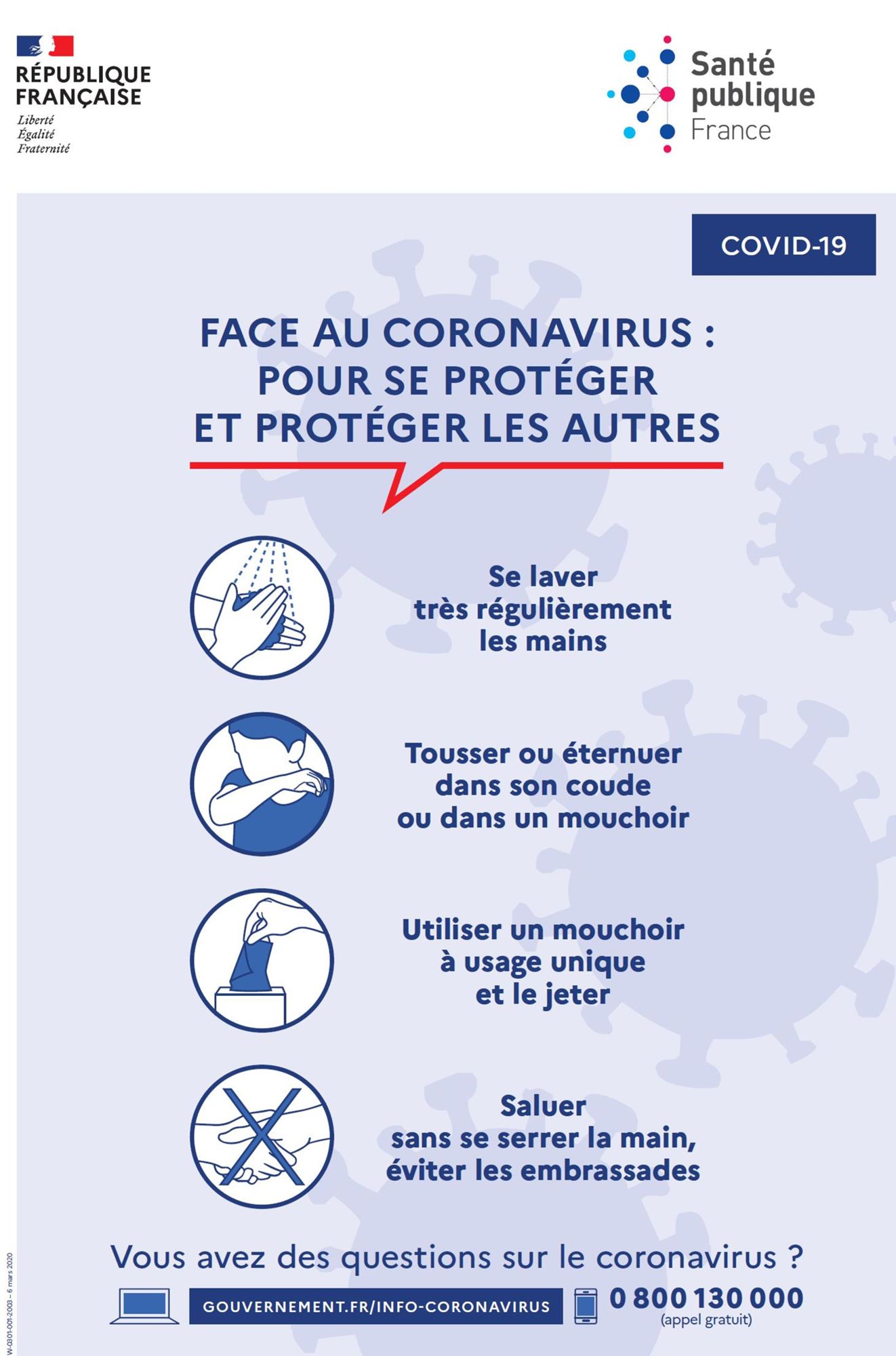 Affiche Coronavirus pour se protéger et protéger les autres