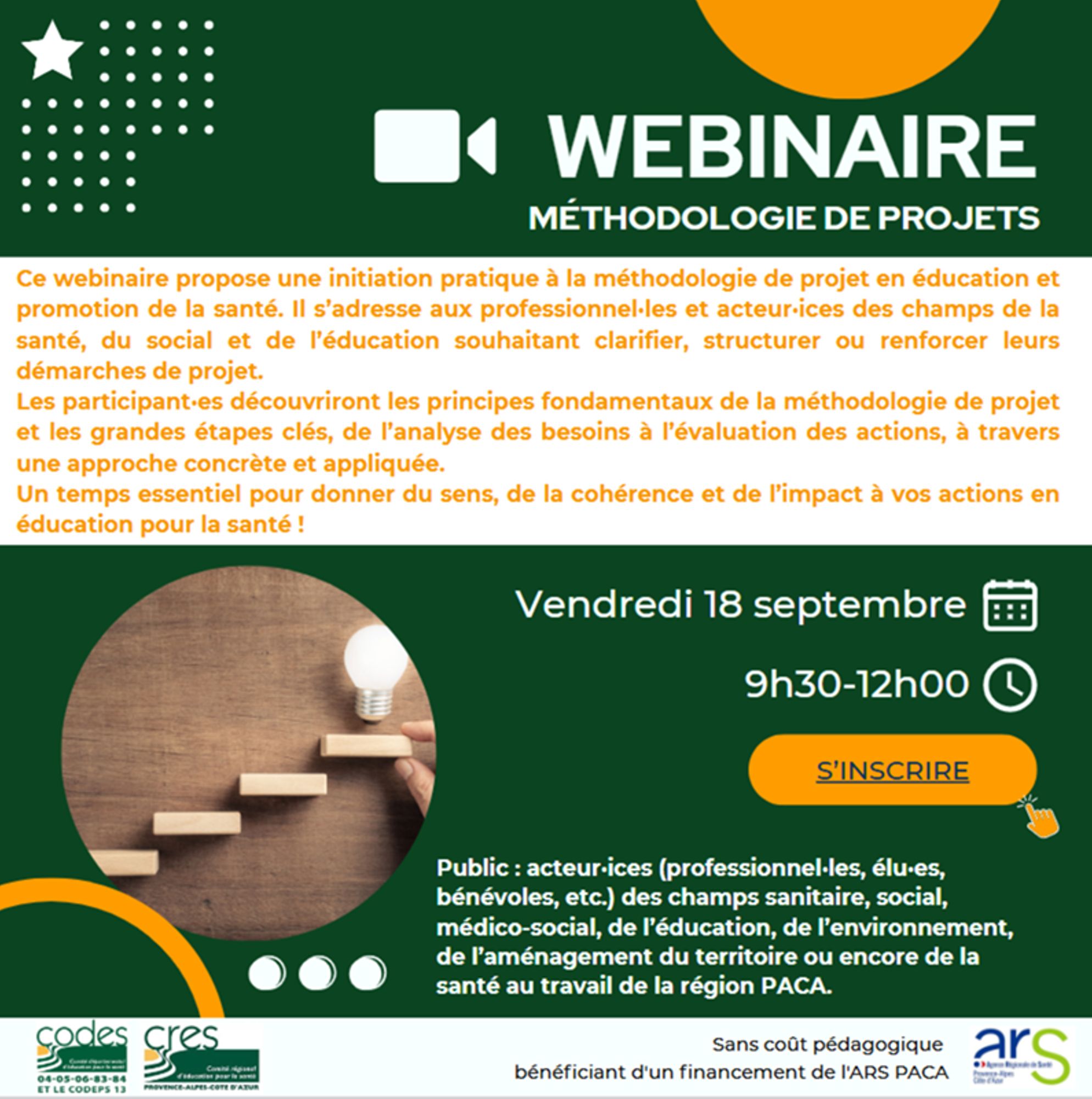 Webinaire : Méthodologie de projets - 18 septembre 2026