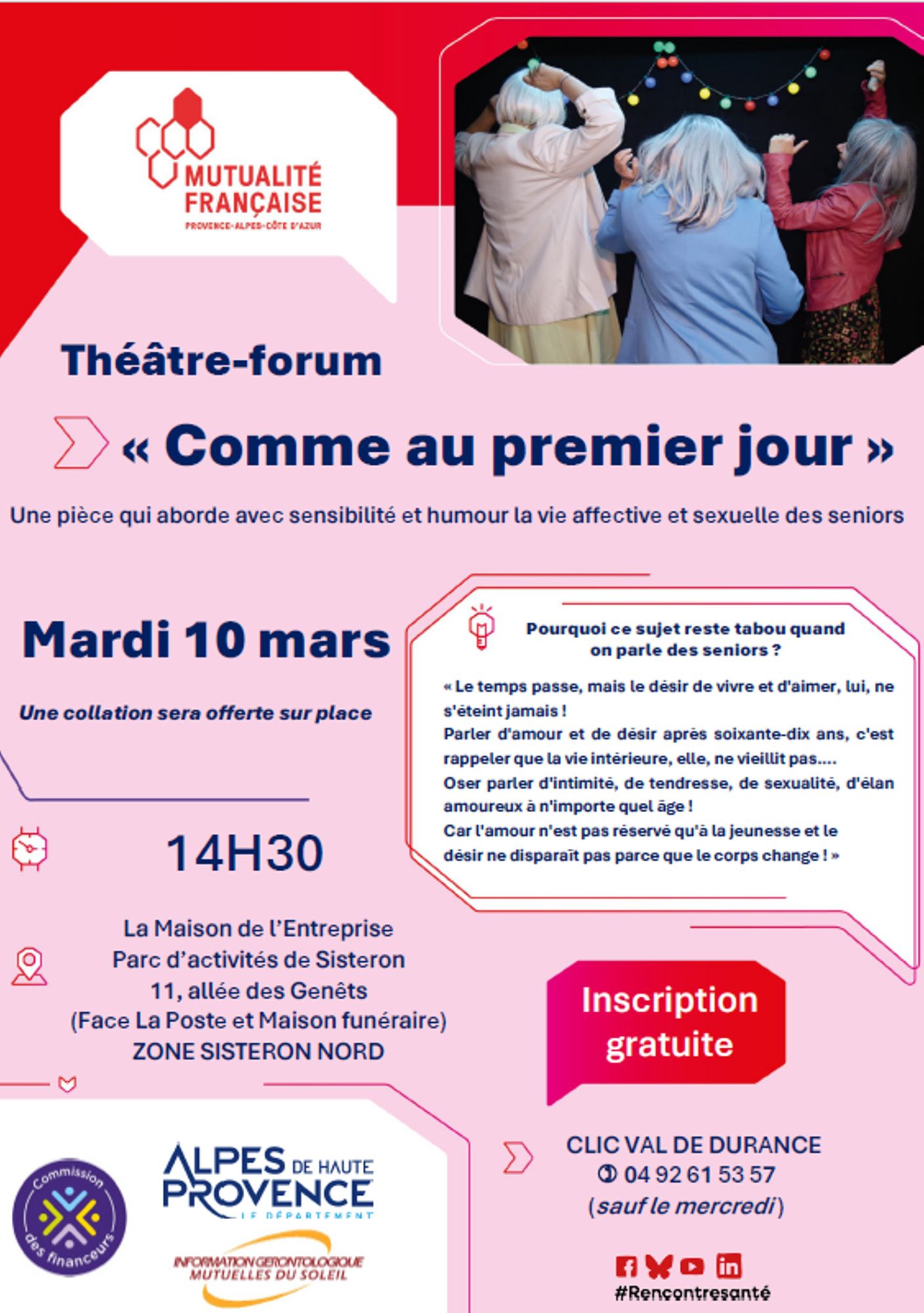 Théâtre Forum "Comme au premier jour"