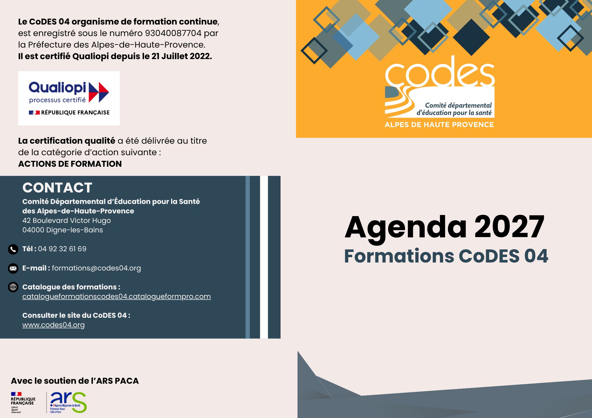 Agenda 2027 des formations